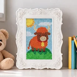 Little Yellow Bicycle Cow Framed Gem Art Kit, 10-1/4