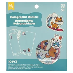 Little Yellow Bicycle® Holographic Stickers, Fun Pets, Sheet Of 10 Stickers