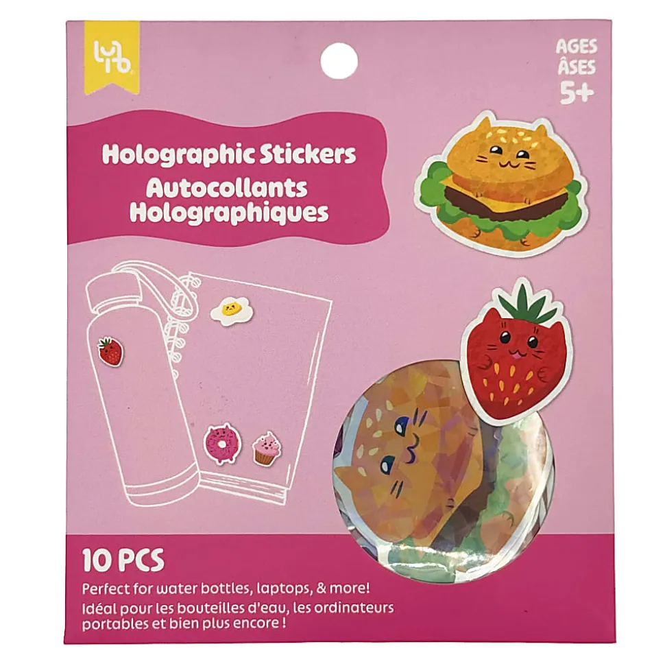 Little Yellow Bicycle Holographic Stickers, Kawaii Food, Sheet Of 10 Stickers
