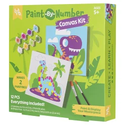 Little Yellow Bicycle® Paint-by-Number Kit, Dino, Kit Of 12 Pieces