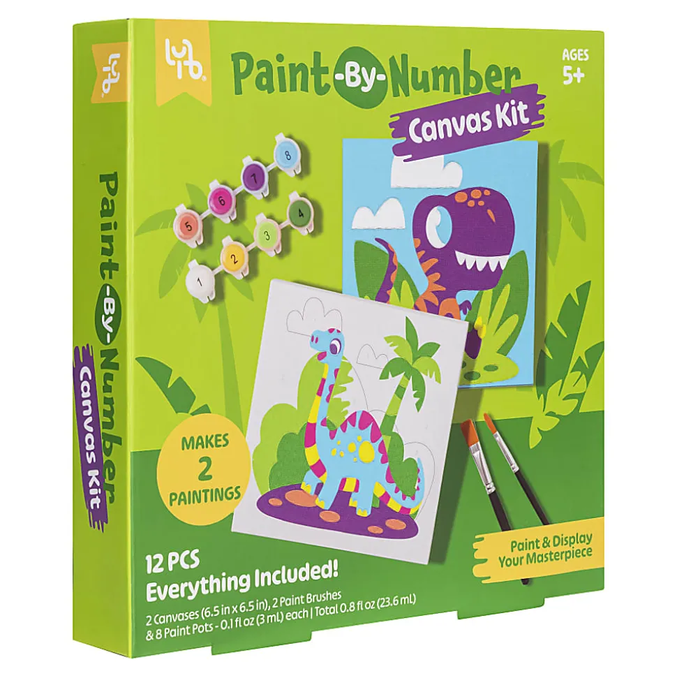 Little Yellow Bicycle® Paint-by-Number Kit, Dino, Kit Of 12 Pieces