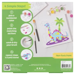 Little Yellow Bicycle® Paint-by-Number Kit, Dino, Kit Of 12 Pieces