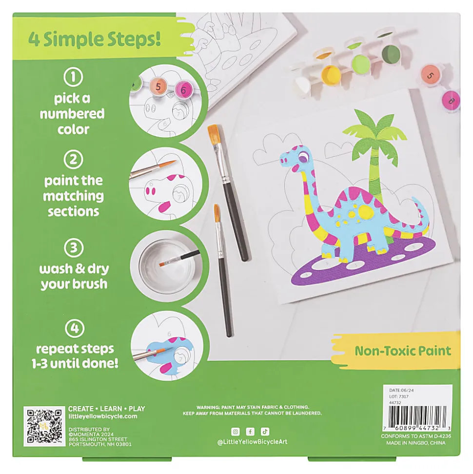 Little Yellow Bicycle® Paint-by-Number Kit, Dino, Kit Of 12 Pieces
