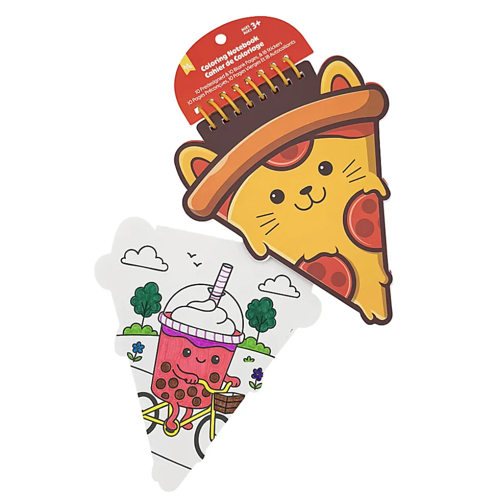 Little Yellow Bicycle® Pizza Shaped Notebook/Coloring Book