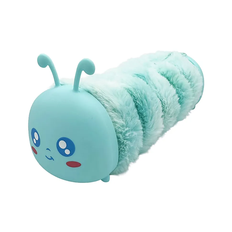 Little Yellow Bicycle® Plush Silicone Pencil Case, Caterpillar, 2-3/4” x 8-1/4”, Blue
