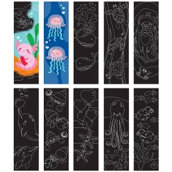 Little Yellow Bicycle® Scratch Art Bookmark Kit, Axolotl, Kit Of 11 Pieces