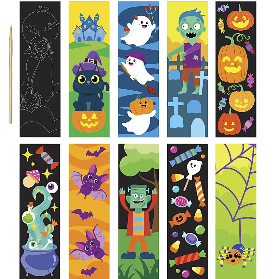 Little Yellow Bicycle Scratch Art Bookmarks, Vampire, Set Of 11 Pieces