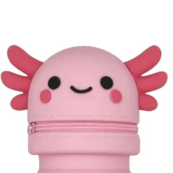 Little Yellow Bicycle® Silicone Pencil Case, Axolotl, 2-3/4" x 9", Pink