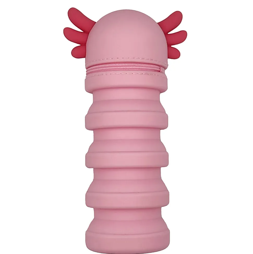 Little Yellow Bicycle® Silicone Pencil Case, Axolotl, 2-3/4" x 9", Pink