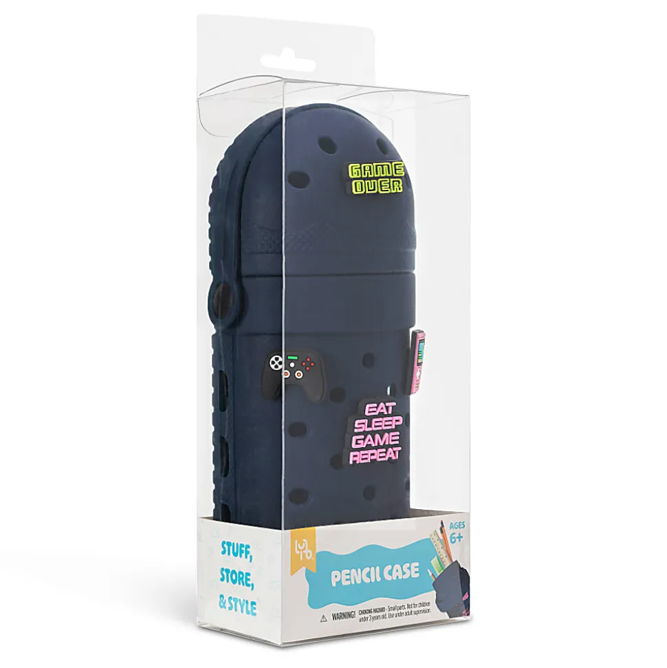Little Yellow Bicycle® Silicone Pencil Case, 8-5/8” x 3-9/16”, Navy Blue
