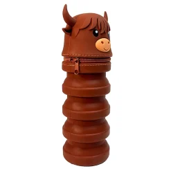 Little Yellow Bicycle® Silicone Pencil Case, Highland Cow, 2-3/4