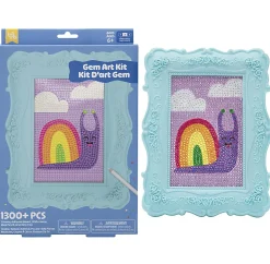 Little Yellow Bicycle Snail Framed Gem Art Kit, 10-1/4