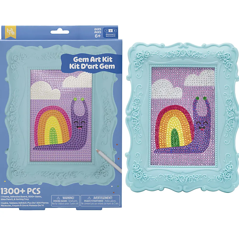 Little Yellow Bicycle Snail Framed Gem Art Kit, 10-1/4" x 7", Total Qty 1