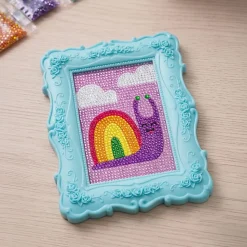 Little Yellow Bicycle Snail Framed Gem Art Kit, 10-1/4