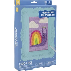 Little Yellow Bicycle Snail Framed Gem Art Kit, 10-1/4