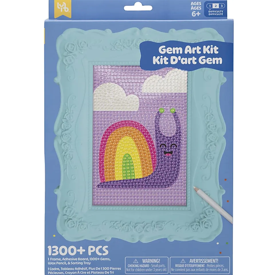 Little Yellow Bicycle Snail Framed Gem Art Kit, 10-1/4" x 7", Total Qty 1