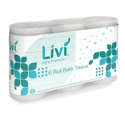 Livi® Ultra Premium Bath Tissue, 2-Ply, White, 425 Sheets, 36 Rolls/Carton