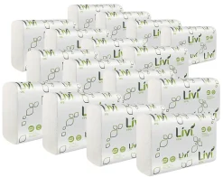 Livi VPG MultiFold Towel - 1 Ply - Multifold - 9.06" Width x 9.45" Length - White - Virgin Fiber, Paper - 250/Pack - 16 / Carton