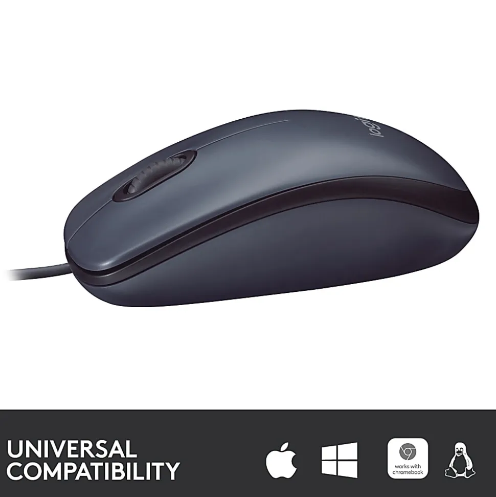 Logitech® B100 Optical USB Mouse, Black