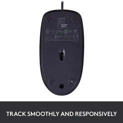 Logitech® B100 Optical USB Mouse, Black