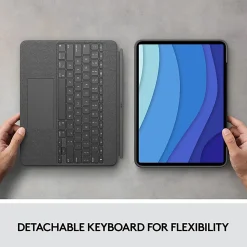 Logitech Combo Touch Keyboard/Cover Case for 12.9" Apple, Logitech iPad Pro (5th Generation) Tablet - 920010097
