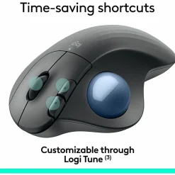 Logitech ERGO M575 Wireless Trackball Mouse for Business - Ergonomic Design, Logi Bolt, Bluetooth, Graphite - 910006197