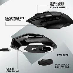 Logitech G LIGHTSPEED G502 X Gaming Mouse - Optical - Wireless - Black - USB - 25600 dpi - Scroll Wheel