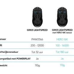 Logitech G903 LIGHTSPEED Wireless Gaming Mouse, 910005670