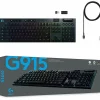 Logitech G915 Lightspeed Wireless RGB Mechanical Gaming Keyboard - Wireless Connectivity - Bluetooth/W - 920009103