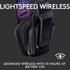 Logitech G535 Lightspeed Wireless Gaming Headset - Lightweight On-Ear Headphones, Compatible with PC, PS4, PS5, USB Rechargeable - Black