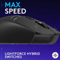 Logitech G309 LIGHTSPEED Wireless Gaming Mouse, Lightweight, LIGHTFORCE Hybrid Switches, HERO 25K Sensor, 6 Programmable Buttons, PC & Mac, Black