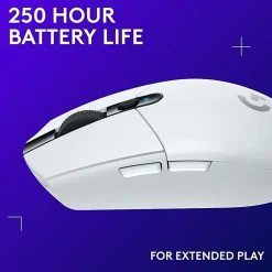 Logitech G305 LIGHTSPEED Wireless Gaming Mouse, White, 3CH528
