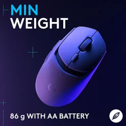 Logitech G309 LIGHTSPEED Wireless Gaming Mouse, Lightweight, LIGHTFORCE Hybrid Switches, HERO 25K Sensor, 6 Programmable Buttons, PC & Mac, White