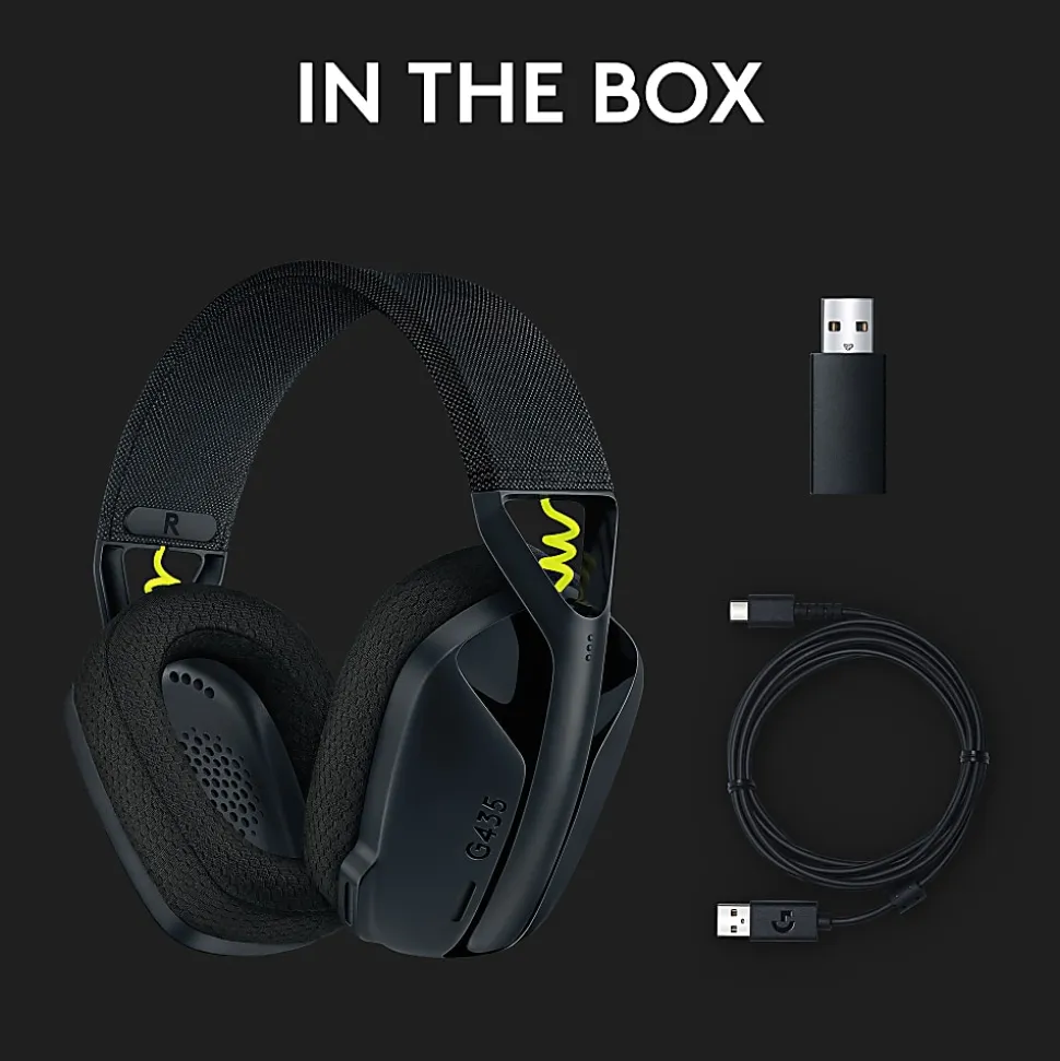 Logitech® G435 LIGHTSPEED Wireless Gaming Headset, Black