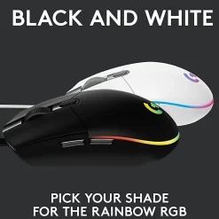 Logitech® G203 LIGHTSYNC Optical Gaming Mouse, Black