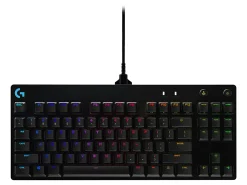 Logitech G Pro TKL Mechanical Wired Gaming Keyboard GX Blue Clicky Switch and LIGHTSYNC RGB Backlit Keys, Black
