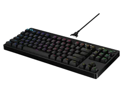 Logitech G Pro TKL Mechanical Wired Gaming Keyboard GX Blue Clicky Switch and LIGHTSYNC RGB Backlit Keys, Black