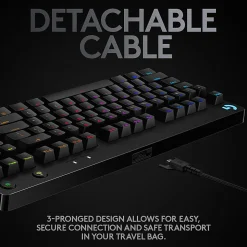 Logitech G Pro TKL Mechanical Wired Gaming Keyboard GX Blue Clicky Switch and LIGHTSYNC RGB Backlit Keys, Black
