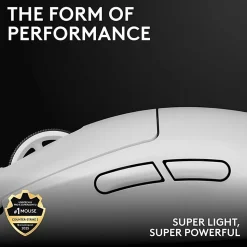 Logitech G PRO X Superlight 2 Lightspeed Gaming Mouse - Opto-mechanical - Wireless - Rechargeable - White - 910006636