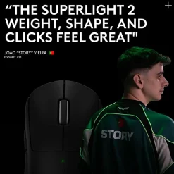 Logitech G PRO X Superlight 2 Lightspeed Gaming Mouse - Opto-mechanical - Wireless - Rechargeable - Black - 910006628