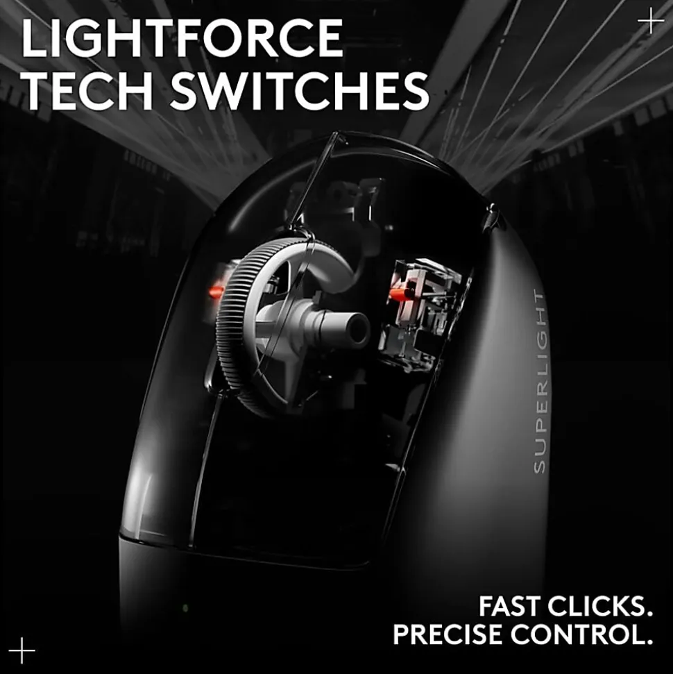 Logitech G PRO X Superlight 2 Lightspeed Gaming Mouse - Opto-mechanical - Wireless - Rechargeable - Black - 910006628