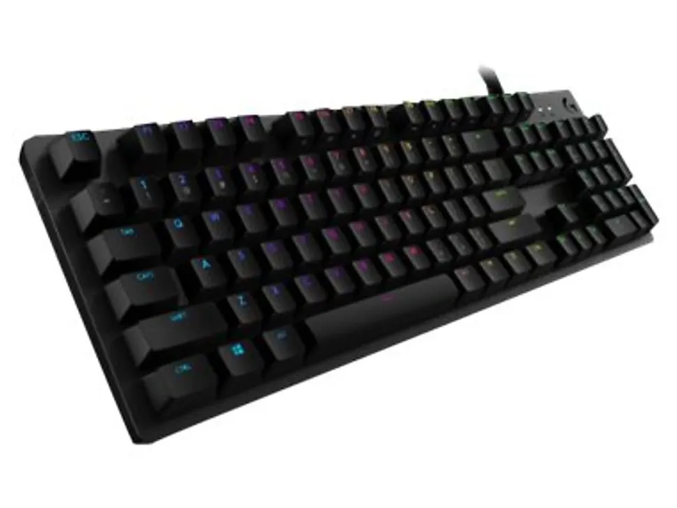 Logitech G512 RGB Mechanical Gaming Keyboard, GX Blue, USB Passthrough - USB 2.0 Interface - English - Windows - Carbon - 920-008936
