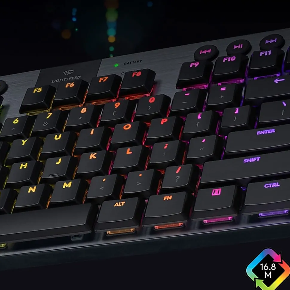 Logitech G915 TKL Tenkeyless Lightspeed Wireless RGB Mechanical Gaming Keyboard - Wireless Connectivity - 920009512