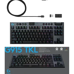 Logitech G915 TKL Tenkeyless Lightspeed Wireless RGB Mechanical Gaming Keyboard - Wireless Connectivity - 920009512