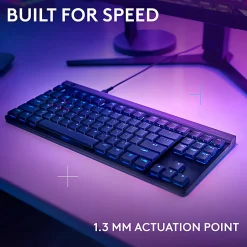 Logitech G515 TKL Wired Low Profile Gaming Keyboard, Fully Customizable RGB, Double-Shot PBT Keycaps, Tactile/Brown Switches