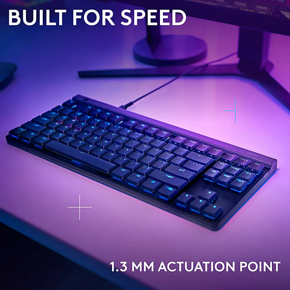 Logitech G515 TKL Wired Low Profile Gaming Keyboard, Fully Customizable RGB, Double-Shot PBT Keycaps, Tactile/Brown Switches
