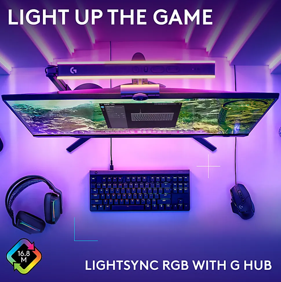 Logitech G515 TKL Wired Low Profile Gaming Keyboard, Fully Customizable RGB, Double-Shot PBT Keycaps, Tactile/Brown Switches