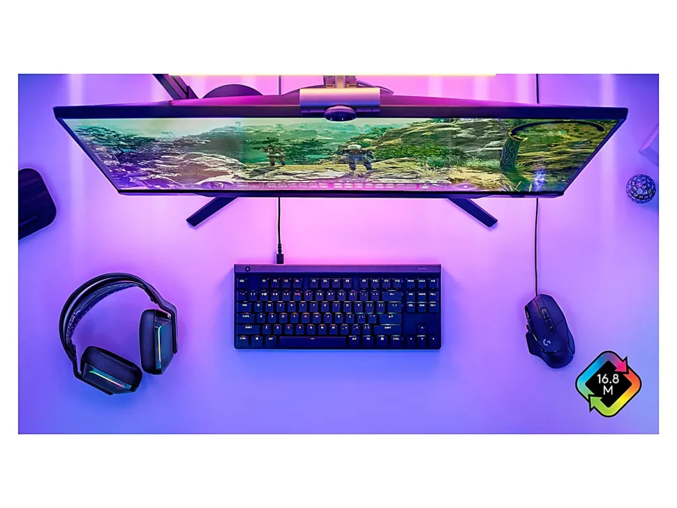 Logitech G515 TKL Wired Low Profile Gaming Keyboard, Fully Customizable RGB, Double-Shot PBT Keycaps, Tactile/Brown Switches