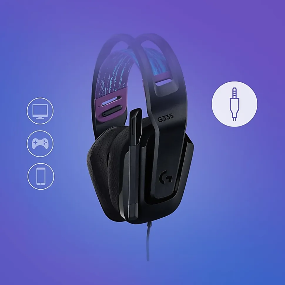 Logitech G335 Wired Gaming Headset - Stereo - Mini-phone (3.5mm) - Wired - 36 Ohm - 20 Hz - 20 kHz - O - 981000977