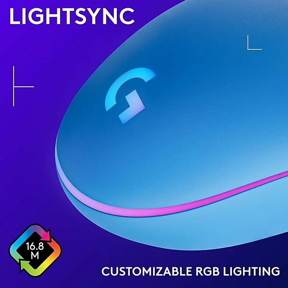 Logitech G203 Wired Gaming Mouse, Blue, 910005792